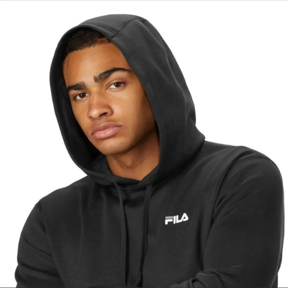 FILA Men’s Performance Hoodie Black Large - Picture 4 of 7